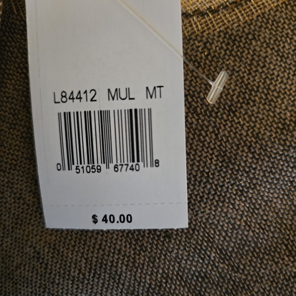 Accessory Street Gold Metallic/Brown Elegant Floral Check Long Scarf - Picture 12 of 12